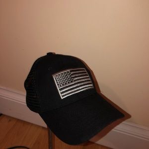 All black American flag hat